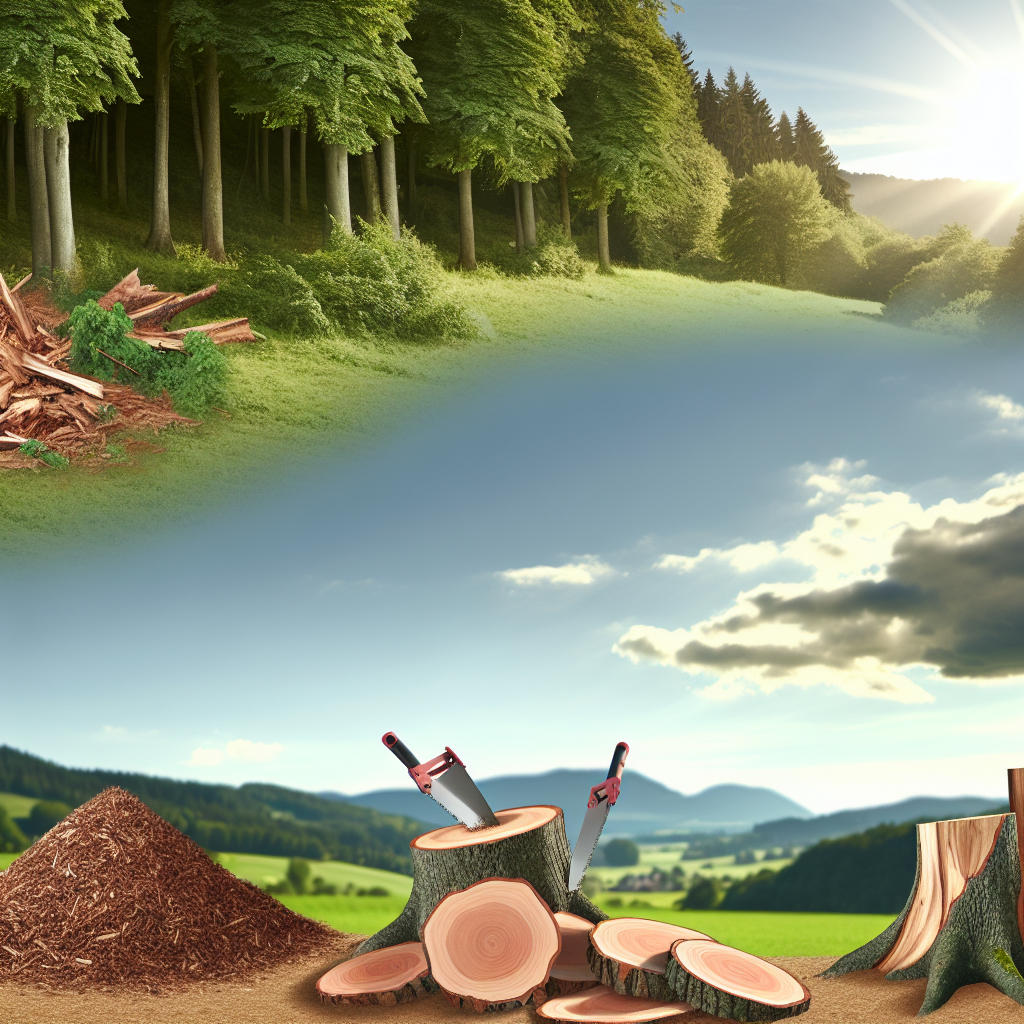 Comment Valoriser Vos Arbres Abattus en Mayenne avec Arbre & Passion : Meubles Uniques, Paillage, Sculptures et Rognage de Souches